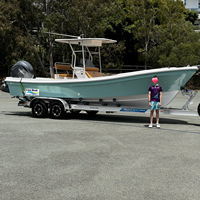 Nouvelle Arrivée 2026 Bateau de Pêche Panga 25FT en Fibre de Verre avec Console Centrale et Double Coque pour la Pêche en Haute Mer