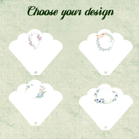 Éventails personnalisés pour programme de mariage avec pompon |   Thème Coquillage et Floral, Cadeaux de Mariage et Décoration de Table
