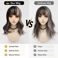 Perruque synthétique Bob à ondulations régulières en fibre haute température, bouclée, avec ligne de cheveux naturelle, sans colle, réglable, en filet rose, vente en gros
