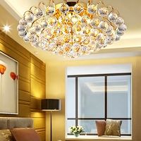 Lustre en cristal K9 de luxe DUOMEIJU, doré, hauteur réglable, moderne, pour la maison ou le bureau, éclairage LED au plafond, angle de faisceau de 360°, haute luminosité