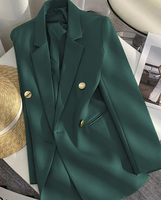 Blazer Wanita Musim Semi Gugur Gaya Korea Longgar Model Kampus Fashionable Elegan