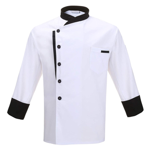 <span class=keywords><strong>Veste</strong></span> <span class=keywords><strong>de</strong></span> chef unisexe à manches longues, simple boutonnage, uniforme <span class=keywords><strong>de</strong></span> chef <span class=keywords><strong>de</strong></span> <span class=keywords><strong>cuisine</strong></span>, manteau <span class=keywords><strong>de</strong></span> chef pour hommes et femmes - Product Image 1