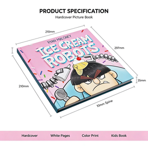 Stampa Personalizzata di Libri Illustrati per Bambini con Copertina Rigida, Libro di Storie con Cartoni Animati di <span class=keywords><strong>Robot</strong></span> Gelatoio per Bambini, Stampa Offset a Colori OEM ODM - Product Image 4