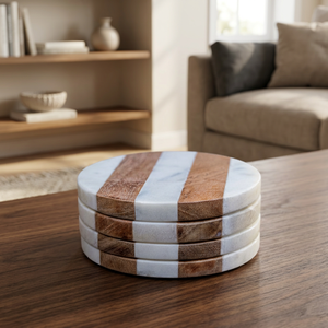 Ensemble de plateaux de service décoratifs en bois avec incrustations florales émeraude, luxe, pour la maison, la table, la salle à manger, la cuisine, assiettes et plats - Product Image 1