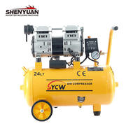 Compresseur d'air domestique, médical et dentaire SHENYUAN de haute qualité, sans huile, à piston, mini, personnalisé, 24L, 8 bars, sortie stable