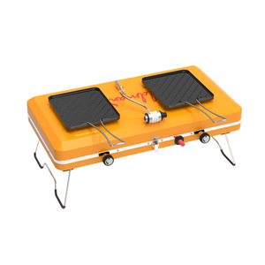 Réchaud de camping portable à <span class=keywords><strong>double</strong></span> brûleur au <span class=keywords><strong>butane</strong></span>, barbecue extérieur, réchaud à gaz compact coupe-vent pour la maison et le camping - Product Image 5