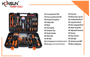 ชุดเครื่องมืออเนกประสงค์สำหรับงานอุตสาหกรรม KONSUN 1214 50 ชิ้น |   เครื่องมือช่างสำหรับซ่อมรถยนต์ งานไฟฟ้า และงานประปา |   รวมเคสในชุด - Product Image 2