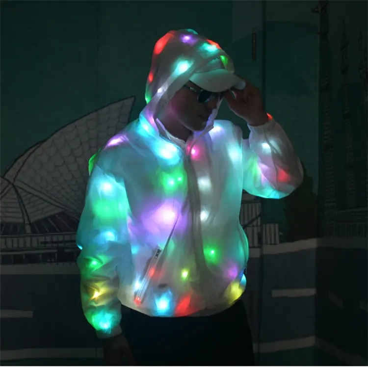 NEW LED Luminous jacket Dance Show Nightclub Clothes DJ Costumes Christmas Halloween Party Cospaly Suit