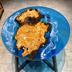 Table en résine avec logo personnalisable transparent, surface mate ou brillante, en époxy, bois de cèdre, frêne, noyer d'Amérique du Sud - Product Image 6