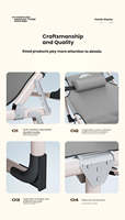 Lit de camping pliable multifonctionnel, lit de repos de bureau avec dossier réglable à 4 positions, tissu Oxford et tube en acier renforcé