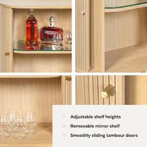 Combohome Armoire <span class=keywords><strong>bar</strong></span> en bois avec rangement et étagères-Armoire buffet café-<span class=keywords><strong>bar</strong></span> avec rangement, petit buffet de salle à manger d'alcool - Product Image 3