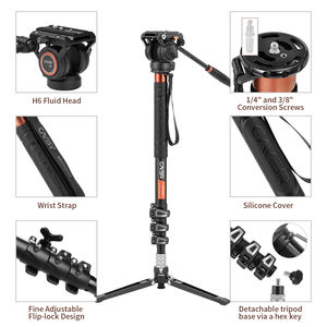 Cayer AF34DVH6 – monopode d'<span class=keywords><strong>appareil</strong></span> <span class=keywords><strong>photo</strong></span> professionnel avec tête fluide et sac de transport, Mini trépied 3 en 1 et fonction de bâton de Trekking - Product Image 2