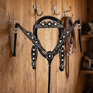 Conjunto de Cabezada y Pechera de Cuero Genuino Premium Personalizado Estilo Western, Duradero, Ligero, Diseños de Última Tendencia, Silla de Montar para Caballo - Product Image 2