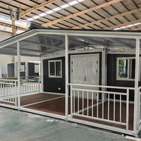 Villa conteneur pliable de luxe prête à l'emploi, 2-3 chambres, 20ft 40ft, taille standard, panneaux sandwich en acier, salon