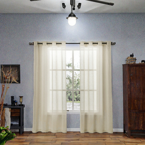 Bán buôn Trắng Sheer sẵn sàng thực hiện cửa sổ Voile Tulle <span class=keywords><strong>Curtain</strong></span> Set cho phòng khách phòng ngủ hoặc cửa trang trí - Product Image 2