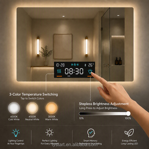 <span class=keywords><strong>Espejo</strong></span> de Baño Inteligente LED con Pantalla Táctil Retroiluminada para Proyectos Hoteleros, con Indicador de Fecha y Hora, Resistente al Agua IP44, Sensor de Movimiento Humano - Product Image 3