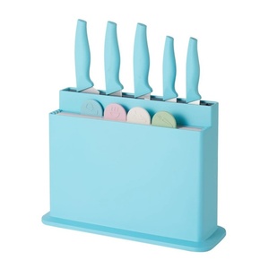 Ensemble de couteaux de cuisine Dew Design en acier inoxydable, couteaux de chef, planche à découper, ensemble cadeau, couteau de cuisine à manche en plastique - Product Image 1