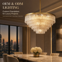 Plafonnier LED en cristal doré de style européen moderne, en acier inoxydable, IP33, 2700K-6000K, pour salon, chambre à coucher, maison