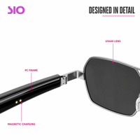Lunettes Audio Intelligentes 5.3 UV400 IPX5 Double Chargement Magnétique Traduction Instantanée IA Enregistrement de Réunions