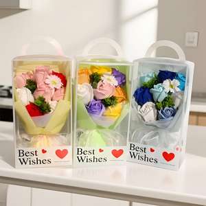 Jabón con forma de rosas para el Día de la Madre, regalo creativo para el Día de San Valentín, 8 rosas de simulación de PVC, flores de jabón de alta gama - Product Image 1