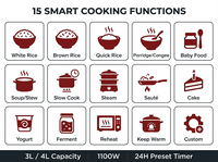 Cuisinière à riz IH sans revêtement, sans aluminium, cuve en acier inoxydable 304, multicuiseur 8-en-1, logo personnalisé OEM