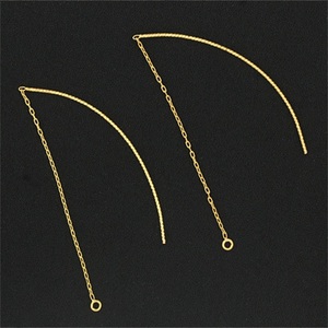 ממצאים תכשיטים אופנתיים 14 קראט מלא זהב מלא gf מעוגל חוט אוזניים נוצץ חוטי קישור o שרשרת עגיל עם לולאה אחת - Product Image 5