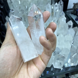 Venta al por mayor de cristal blanco natural único señaló transparente energía columna de cuarzo claro de cristal de <span class=keywords><strong>roca</strong></span> de curación puntos para Decoración - Product Image 2