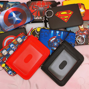 Cool dibujos animados Marvel Spider Man <span class=keywords><strong>Hulk</strong></span> Capitán Bat Man América tarjetero cremallera cartera PU cuero tarjeta cubierta llavero colgante - Product Image 3