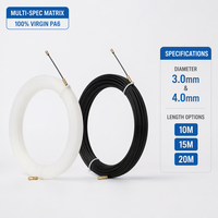 ABUK LTF16 4mm 3mm Tire-câble en nylon non conducteur 10M 15M 20M avec embout à ressort et œillet en laiton