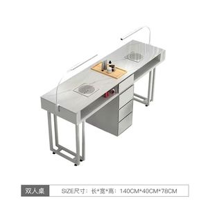 Salón de belleza profesional Juegos de mesas y sillas de uñas Cajón de manicura Mesas de uñas Sala de estar de madera Muebles de salón de manicura - Product Image 3