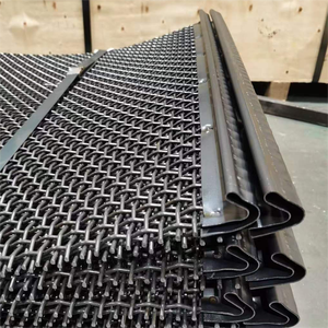 Filtre à gravier en maille métallique <span class=keywords><strong>ondulée</strong></span> en acier 65Mn sur mesure, tissé à plat, pour l'exploitation minière, avec tamis vibrant haute fréquence et forme flexible - Product Image 3