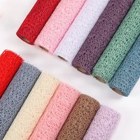 Papier d'emballage en filet jacquard pour fleurs, fournitures pour fleuristes, emballage de bouquet pour la Saint-Valentin, rouleau de gaze en filet pour emballage