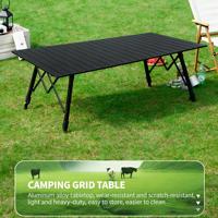 Table pliante ultra-légère en aluminium réglable, table portable pour la pêche, le pique-nique et le camping