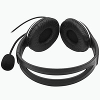 Casque filaire supra-auriculaire avec micro et contrôle du volume intégré, double prise audio 3,5 mm, pour PC de bureau, enseignement en ligne