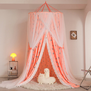 Filet de rideau suspendu princesse cerceau rond lit transparent <span class=keywords><strong>moustiquaire</strong></span> pour lit King Size lit à baldaquin - Product Image 4
