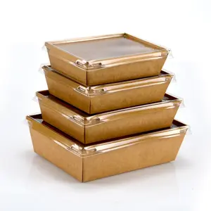 papier voedsel maaltijd doos bruin Suppliers-Kraftpapier Voedsel Containers Nemen Away Box Food Grade Bruin Kraftpapier Lunchbox Prep Maaltijd Doos