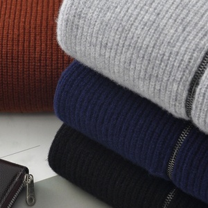 Cardigan da <span class=keywords><strong>Uomo</strong></span> in <span class=keywords><strong>Maglia</strong></span> di Lana Merino 100% con Logo Personalizzato OEM, Giacca Casual con Zip e Collo Alto - Product Image 5