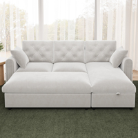 Canapé d'angle moderne avec chaise longue, repose-pieds et espace de rangement, ensemble pour appartement, chaise inclinable réglable gauche/droite