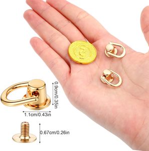 D Rings For <b>Purse</b> PCS Rivets For Leather Crafting Degree Rotatable Brass Ball Studs Metal <b>Purse</b> Strap Hardware Wallet Crossbody - Product Image 2