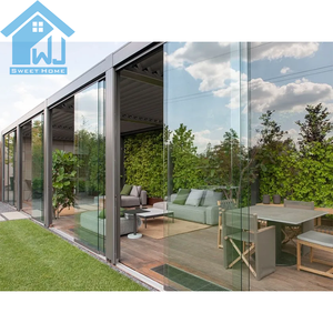 Phân vùng trượt nhôm kính không khung cửa gấp cho nhôm pergola exrerior noiseproof - Product Image 5