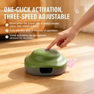 Jouets pour chats d'intérieur avec plumes et fibres optiques, en PP et silicone, jouets électroniques pour chats rechargeables à trois modes - Product Image 3