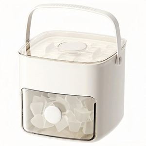 High-Value Flexible Reusable Handheld Plastic Ice Cube Tray Bucket Lid Press Type Grid <b>Mold</b> Food Grade 500ml Capacity Frozen - Product Image 1