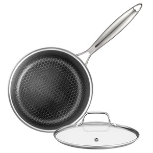 Multifunctional Home Kitchen Skillet 3 Layers 304 Stainless Steel Nonstick Honeycomb <strong>Frying</strong> <strong>Pan</strong> - Product Image 2