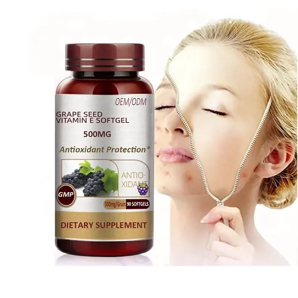 Skin care softgel Grape Seed + Vitamin E Soft Capsules GMP factory