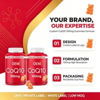 OEM Private Label CoQ10 100mg Heerlijke Gummy Supplementen Vegan CoQ10 Gummies Antioxidanten Hartgezondheid Ondersteuning