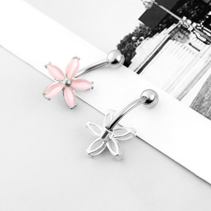 Zesen clásico Acero inoxidable ojo <span class=keywords><strong>de</strong></span> <span class=keywords><strong>gato</strong></span> flor <span class=keywords><strong>ombligo</strong></span> anillo estilo Simple joyería del cuerpo <span class=keywords><strong>de</strong></span> los niños para bodas - Product Image 5