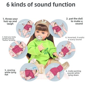 Nouvelle <span class=keywords><strong>poupée</strong></span> parlante Reborn - <span class=keywords><strong>Poupée</strong></span> bébé interactive avec corps en tissu doux et sons pour enfants - Product Image 3