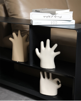 Statues en porcelaine en forme de doigt de main, design artistique simple, petites figurines décoratives pour l'aménagement intérieur des armoires, étagères et tables