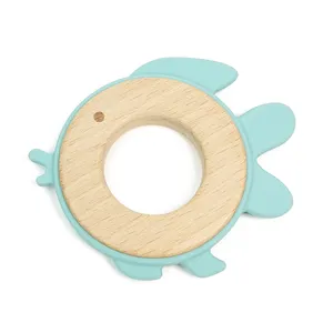 Vente en gros sans BPA mignon bracelet souple anneau poisson forme bébé mâcher sensoriel jouets de dentition cadeau