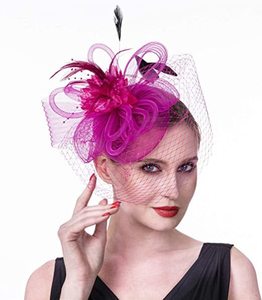 Eleganti Cappelli Fascinator Neri con Motivo Floreale a Fiocco in Rete, Unisex, per Kentucky Derby, Matrimoni, Feste, Piccoli Mini Cappelli in Sinamay per la Chiesa - Product Image 4